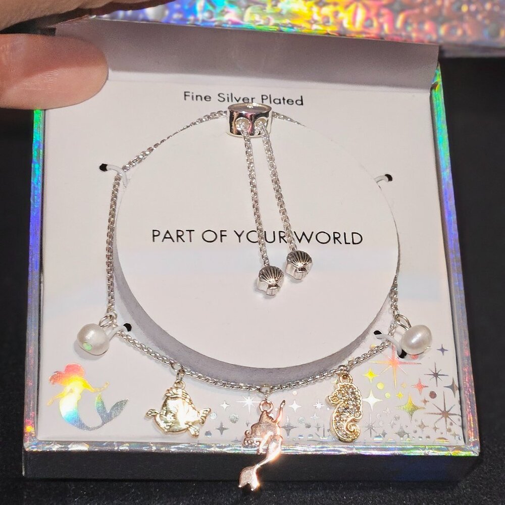 Disney Little Mermaid Part Of Your World Adjustable Charm Bracelet Ariel